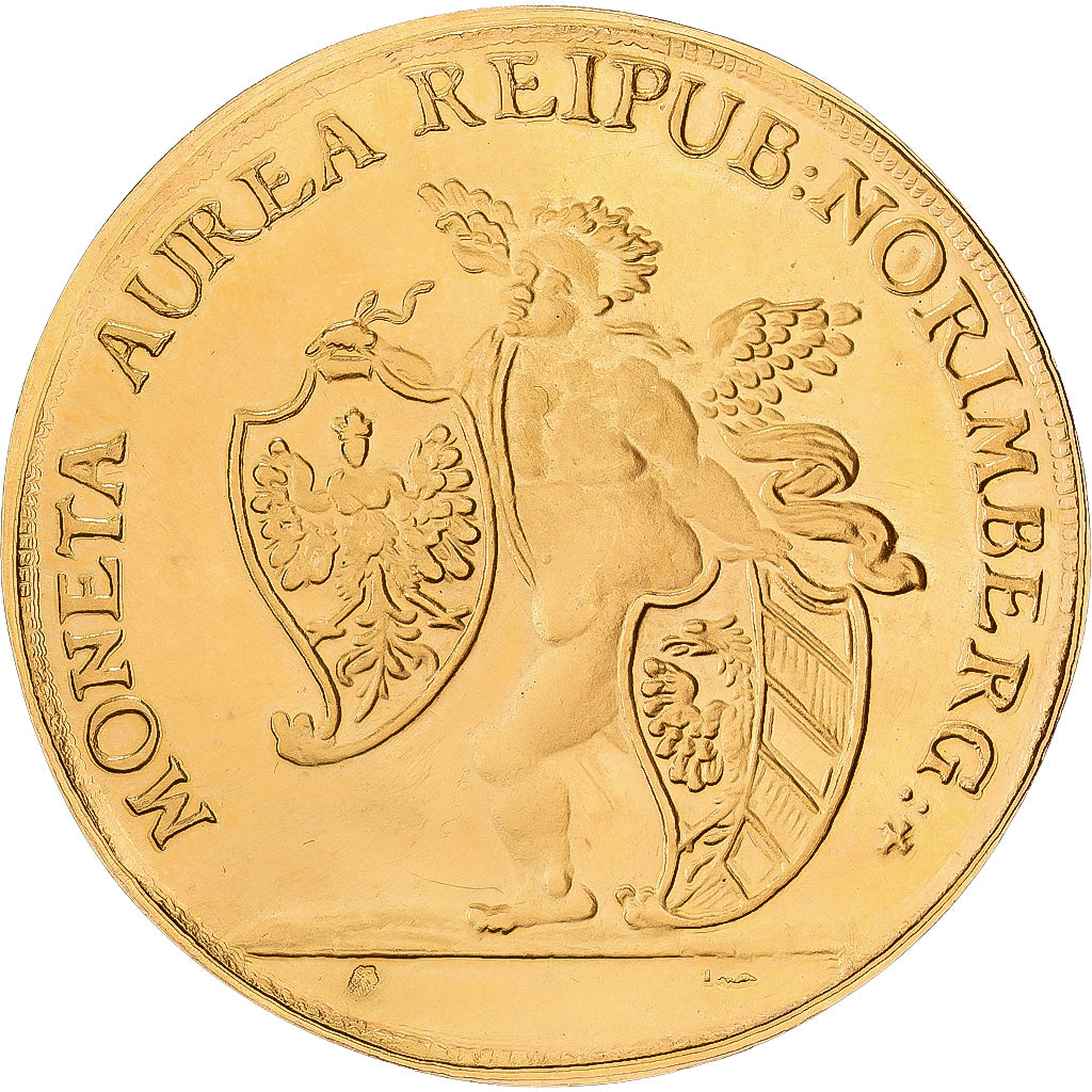 Frankreich, Medaille, 5 Ducats Nuremberg, 1677, MDP, Gold, SS+