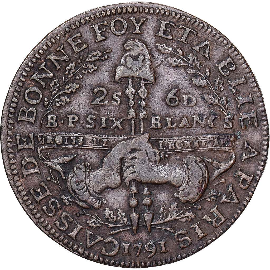 Frankreich, 2 Sols 6 Deniers, 1791 / AN 3, Paris, Kupfer, SS, KM:Tn37