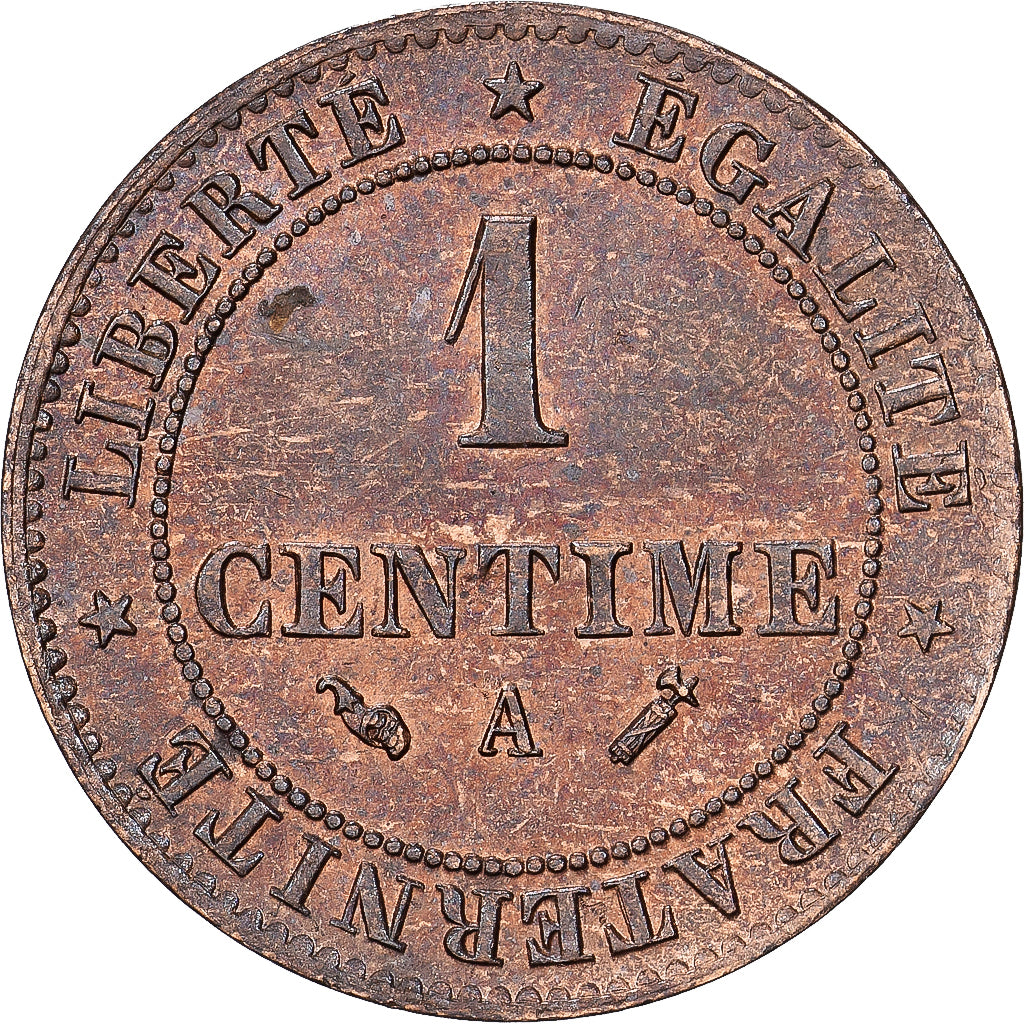 Frankrijk, 1 Centime, Cérès, 1886, MDP, Bronzen, PR, Gadoury:88