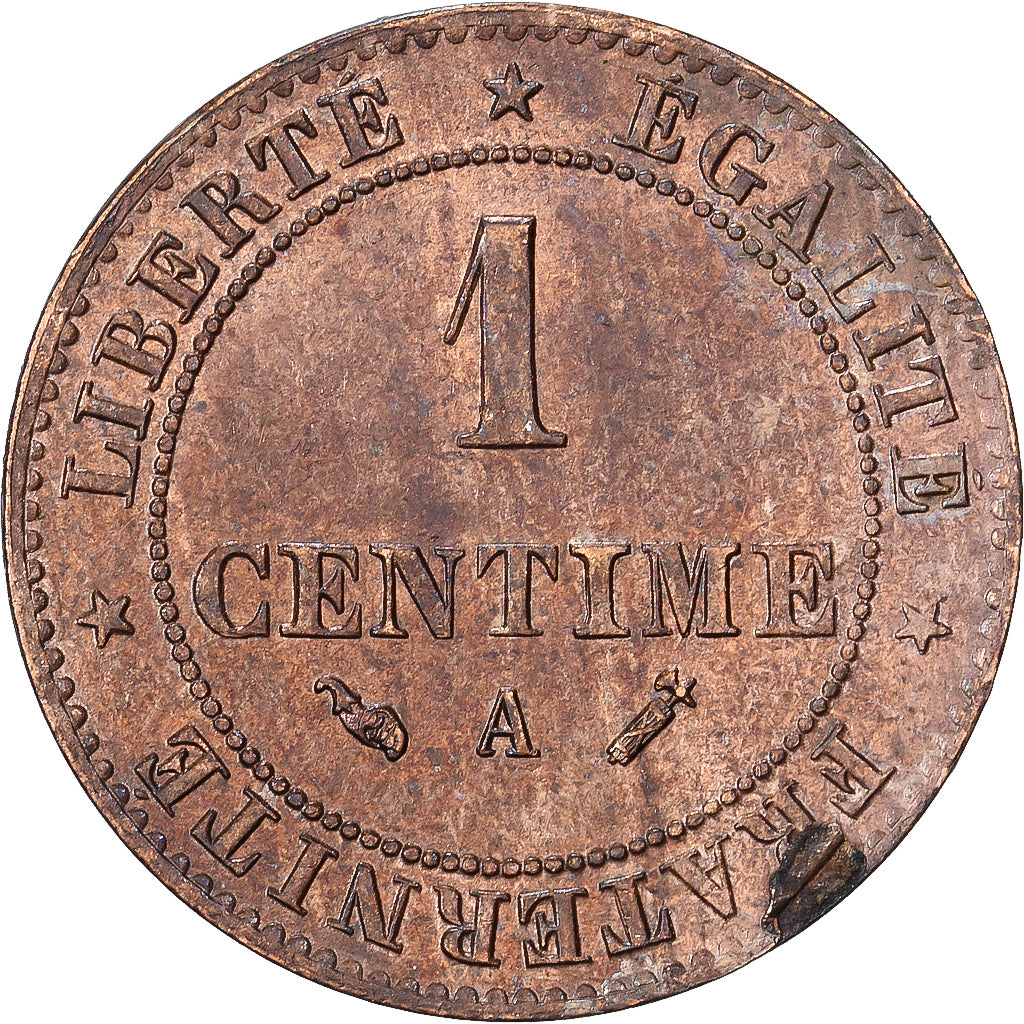 Frankrijk, 1 Centime, Cérès, 1886, MDP, Bronzen, PR, Gadoury:88