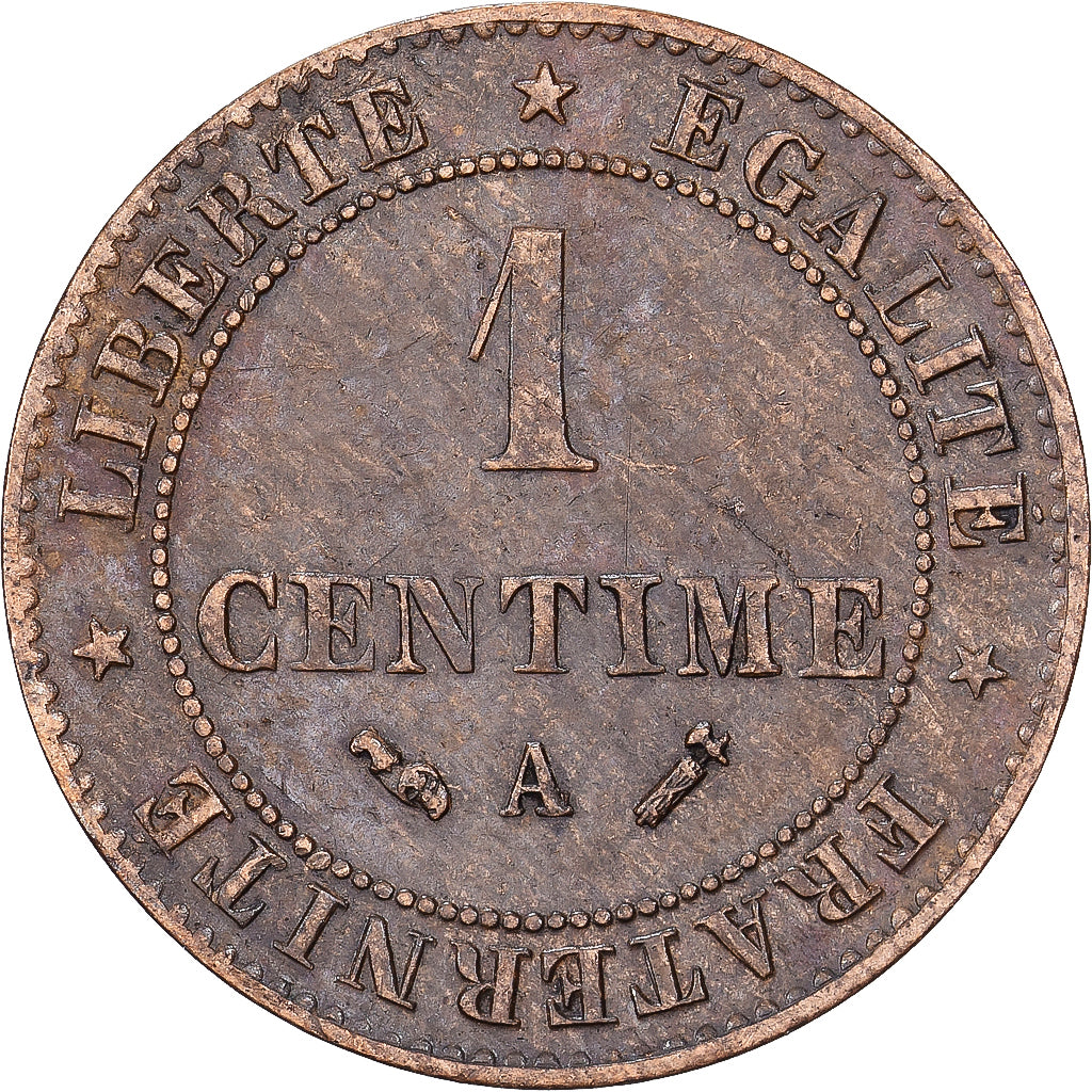 Frankrijk, 1 Centime, Cérès, 1886, MDP, Bronzen, ZF, Gadoury:88