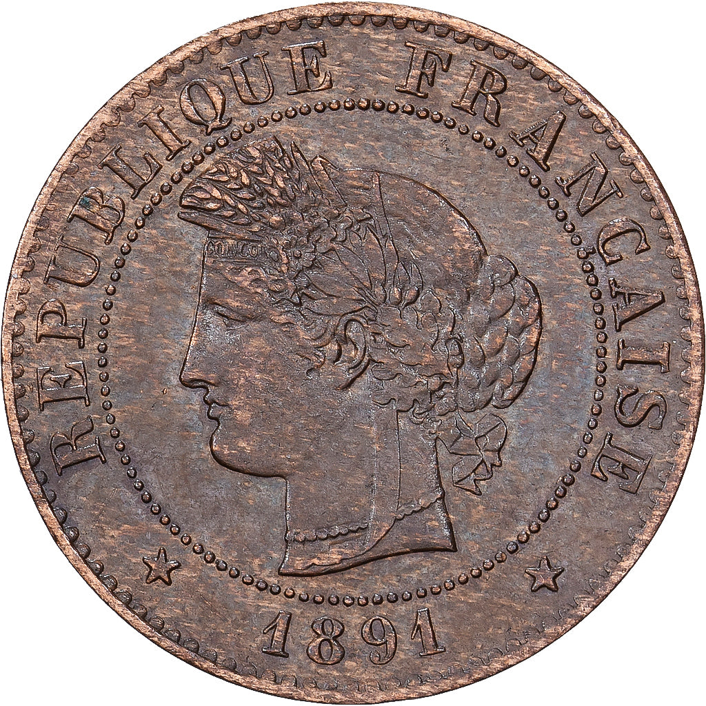 Frankrijk, 1 Centime, Cérès, 1891, MDP, Bronzen, UNC-, Gadoury:88