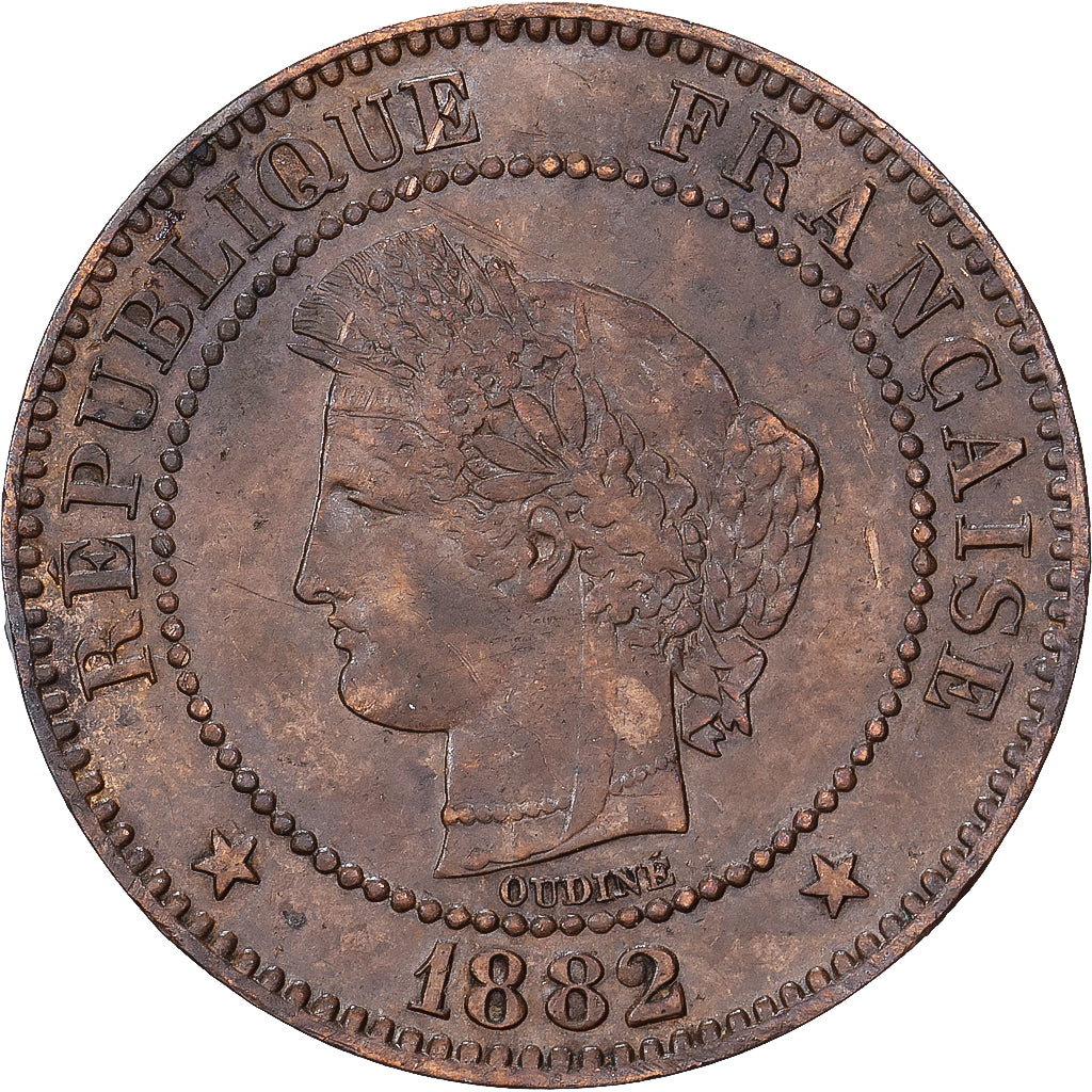 Francia, 2 Centimes, Cérès, 1882, MDP, Bronzo, BB, Gadoury:105