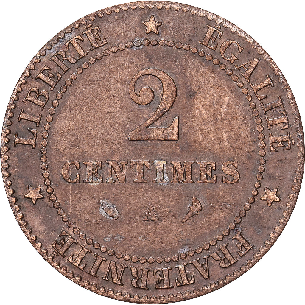 Francia, 2 Centimes, Cérès, 1897, MDP, Bronzo, MB+, Gadoury:105