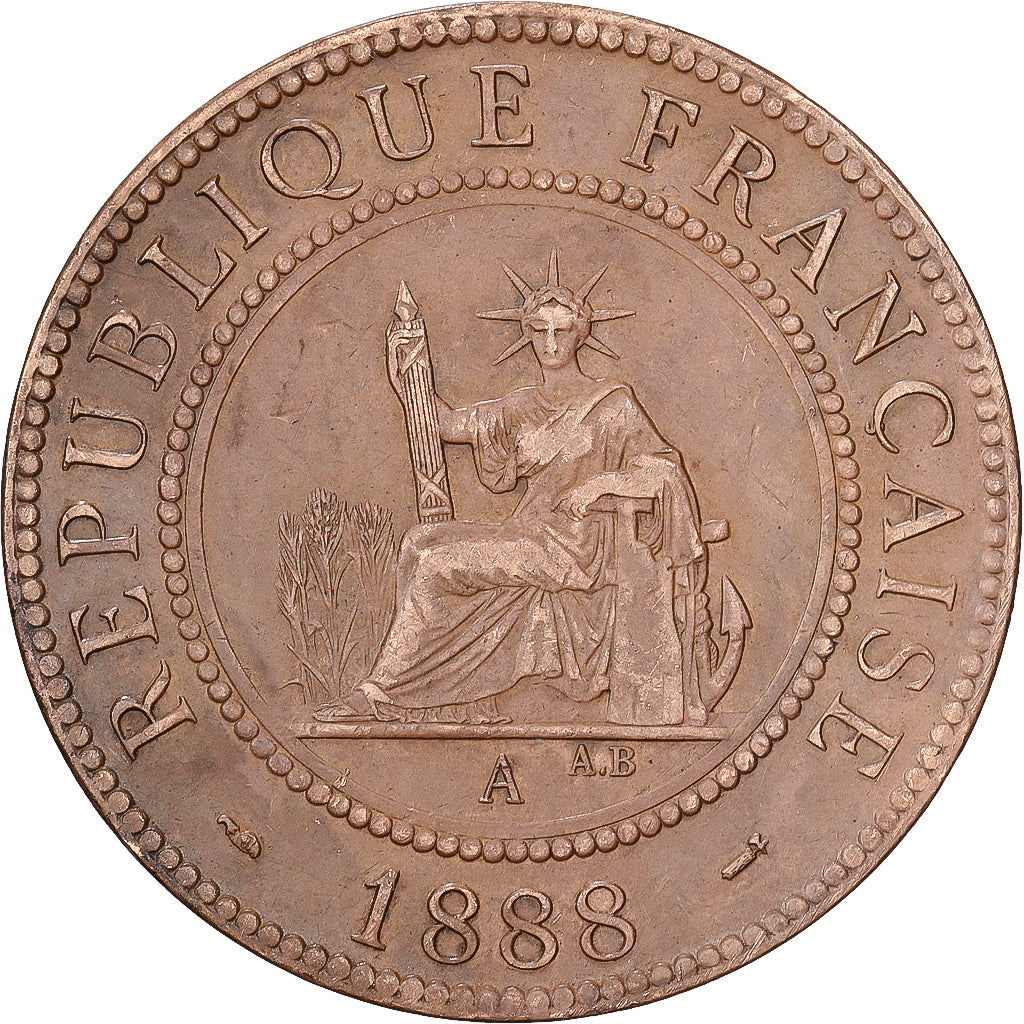 Frans Indo-China, Cent, 1888, MDP, Bronzen, ZF, Lecompte:39