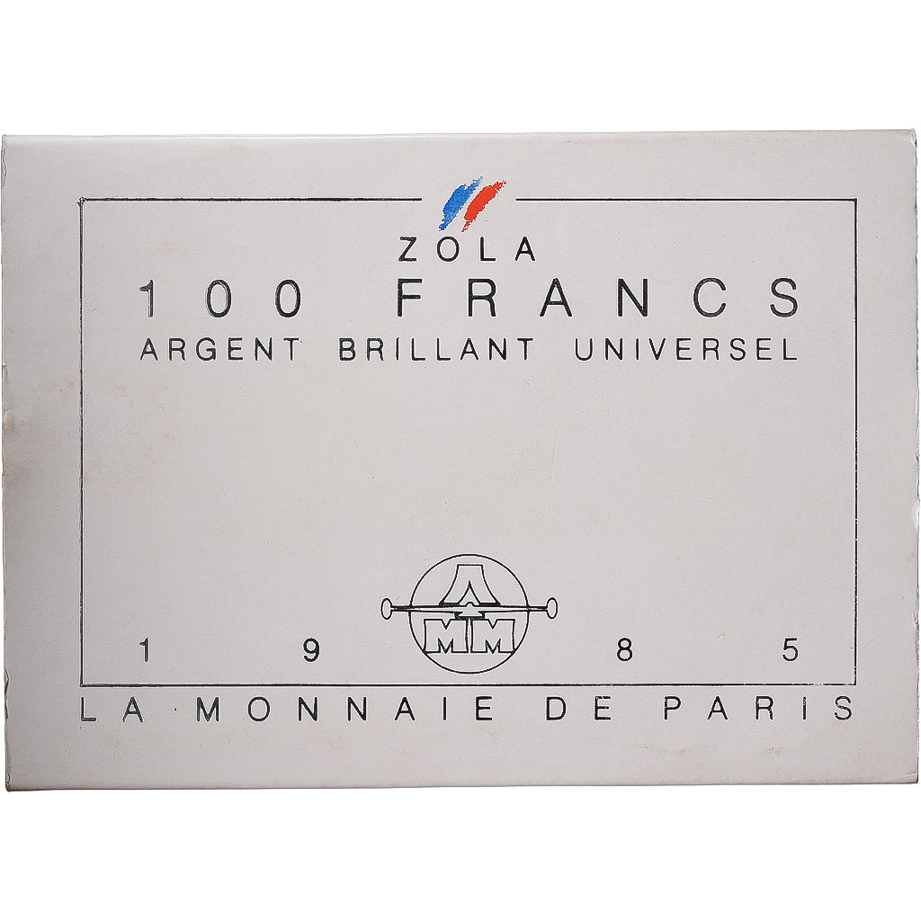 Francja, 100 Francs, Émile Zola - Germinal, 1985, MDP, BU, Srebro, MS(65-70)