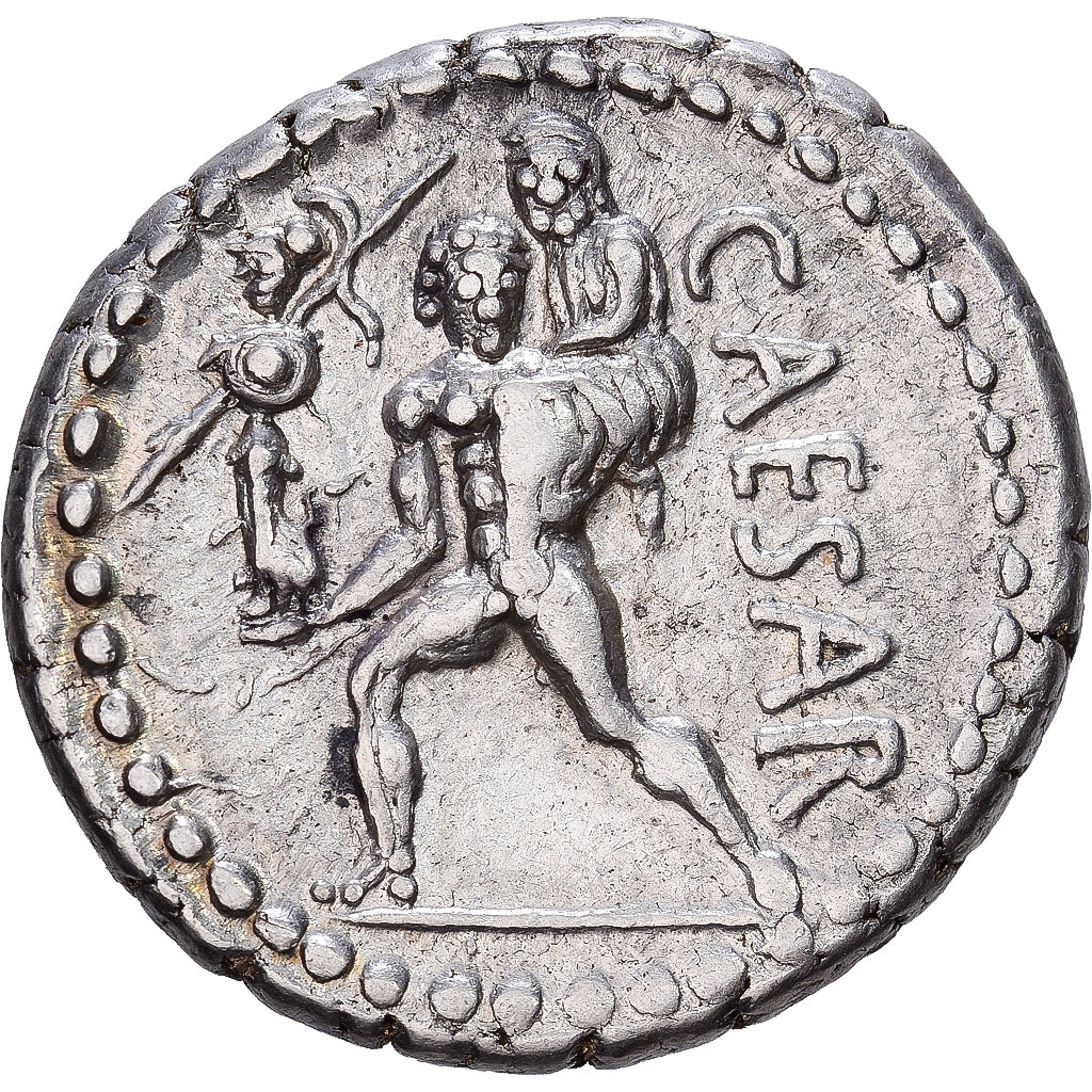 Roman Republic, Julius Caesar, Denarius, 47-46 BC, Uncertain mint, Srebro