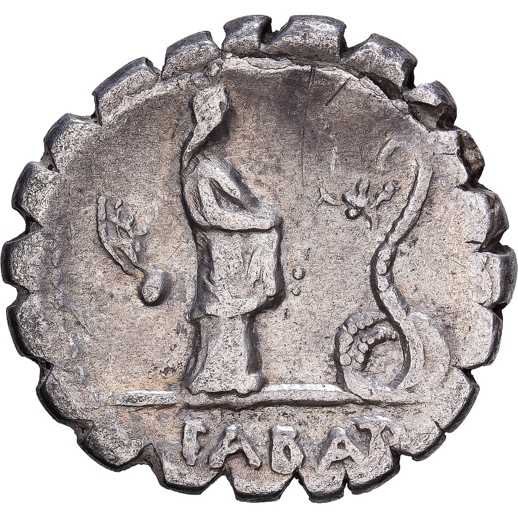 Roman Republic, Roscia, Denarius Serratus, 64 BC, Rome, Silver, VF(30-35)