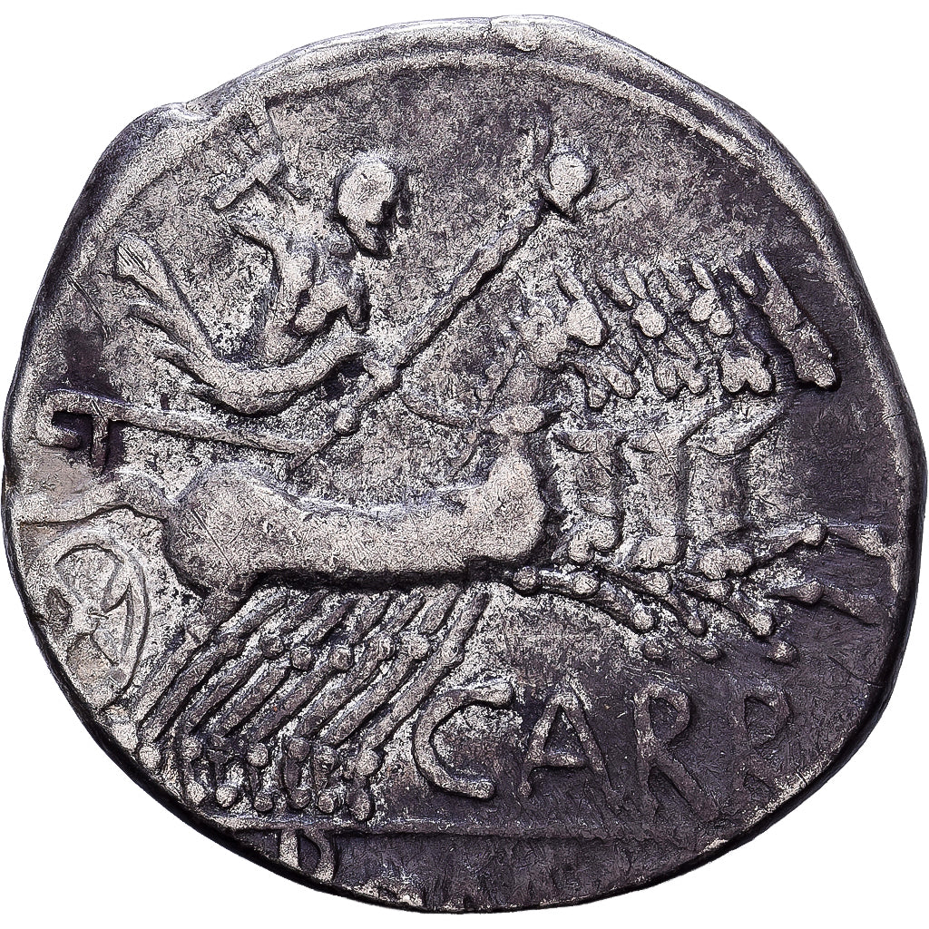 Roman Republic, Papiria, Denarius, 121 BC, Rome, Zilver, ZF