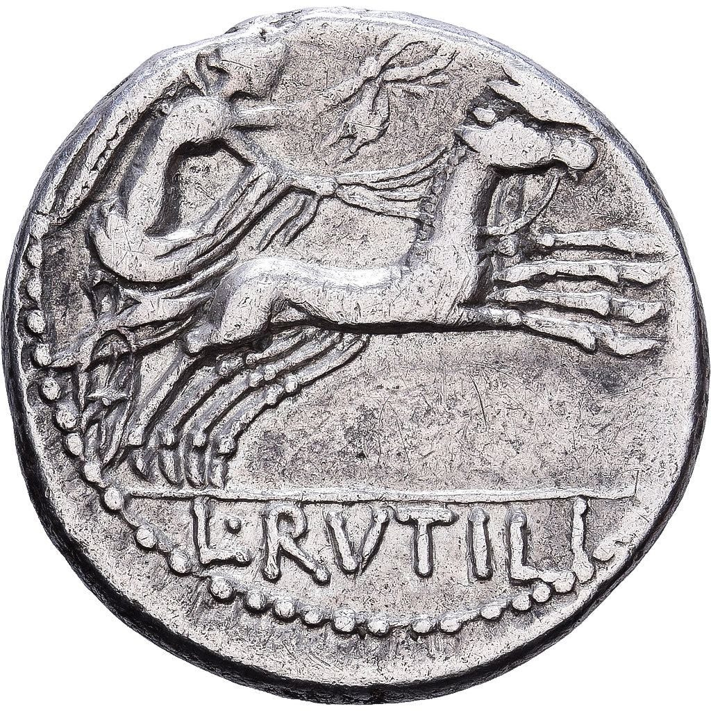 Roman Republic, Rutilia, Denarius, 77 BC, Rome, Plata, MBC, Crawford:387/1