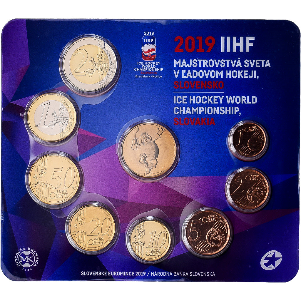 Slowakei, Coffret 1c. à 2€ + jeton, Ice Hockey, série FDC, 2019, Kremnica