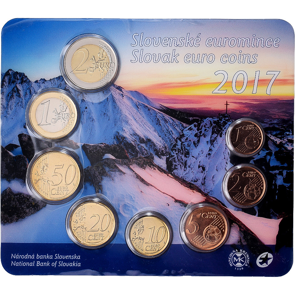 Slovacchia, Coffret 1c. à 2€, série FDC, 2017, Kremnica, N.C., FDC