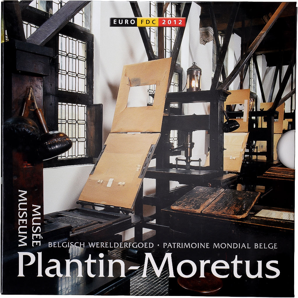 Belgium, Coffret 1c. à 2€ + jeton, euro set - Plantin-Moretus, série FDC