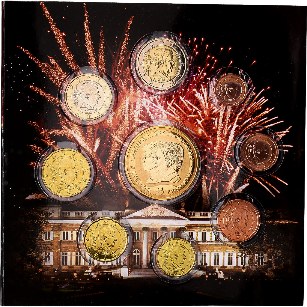 Belgien, Coffret 1c. à 2€ + jeton, Philip, King of the Belgians, série FDC