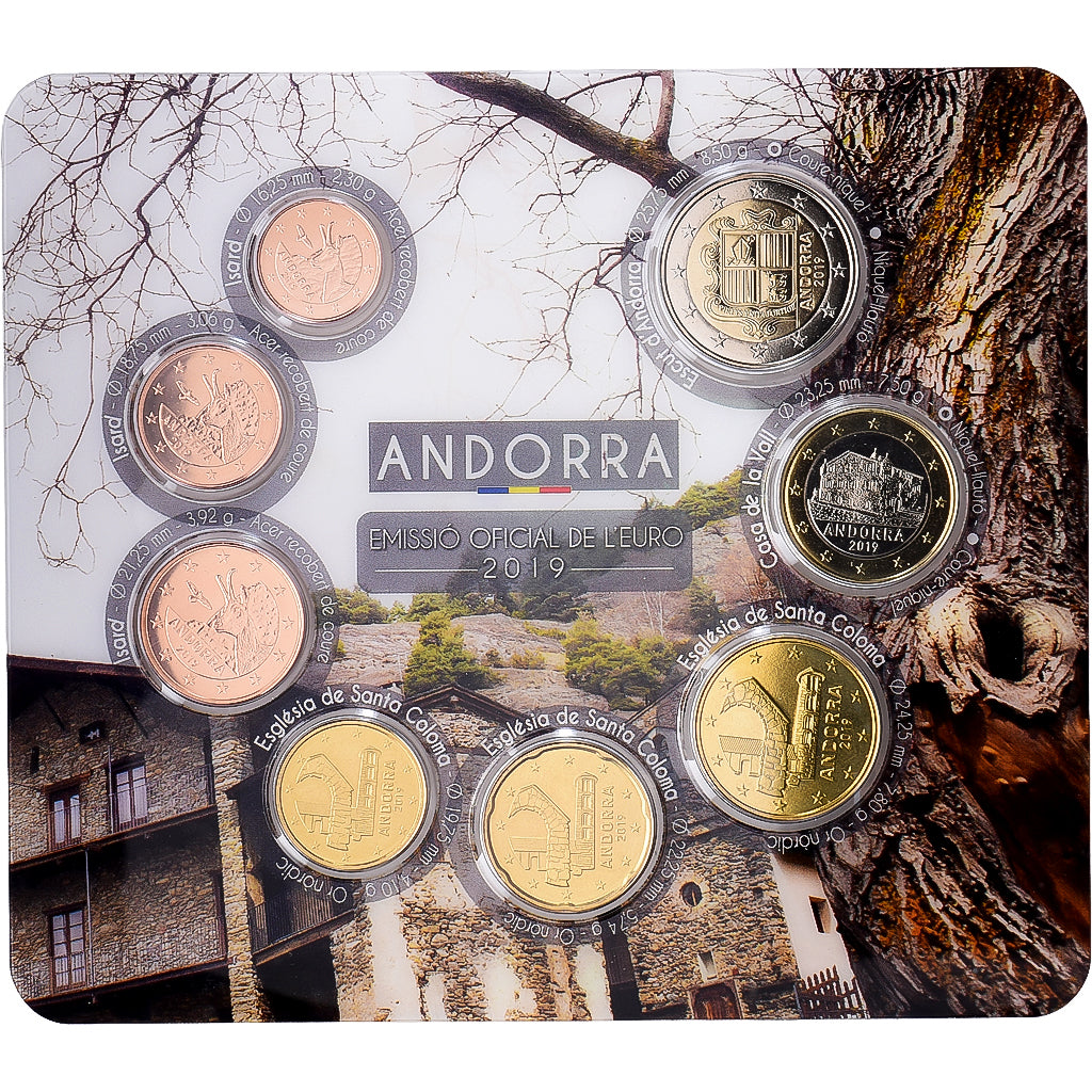 Andorra, Coffret 1c. à 2€, série FDC, 2019, MDP, MS(65-70)