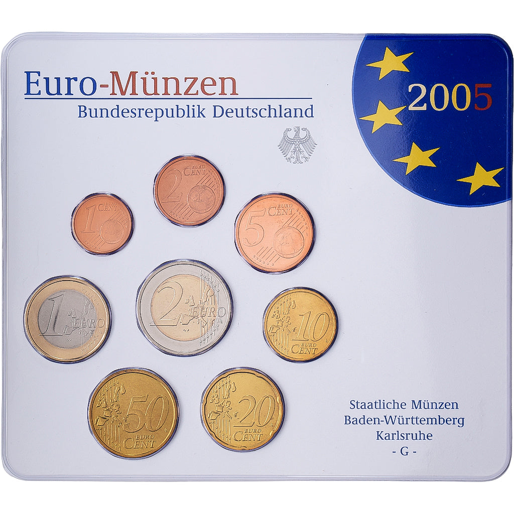 Allemagne, Set 1 ct. - 2 Euro, Série BU, 2005, Karlsruhe, FDC