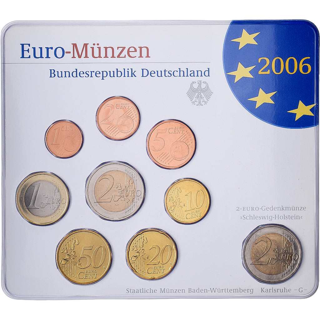 Germany, Set 1 ct. - 2 Euro, Série BU, 2006, Karlsruhe, MS(65-70)