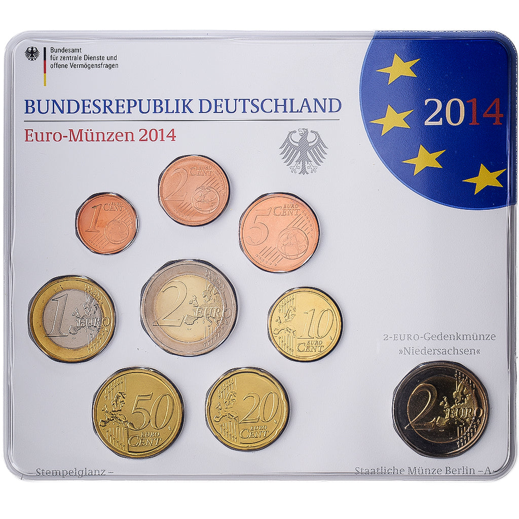 Germany, Set 1 ct. - 2 Euro + 2€, Niedersachsen, Série BU, 2014, Berlin