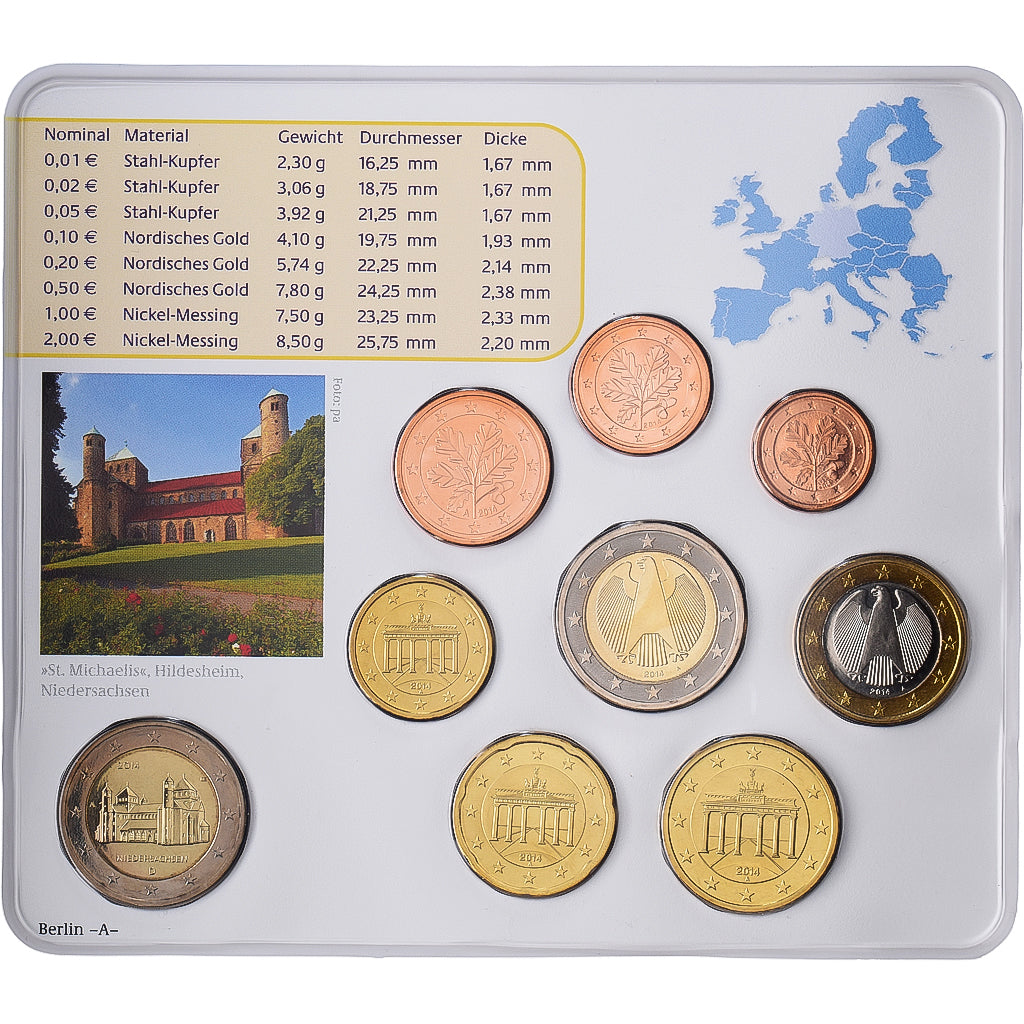 Germany, Set 1 ct. - 2 Euro + 2€, Niedersachsen, Série BU, 2014, Berlin