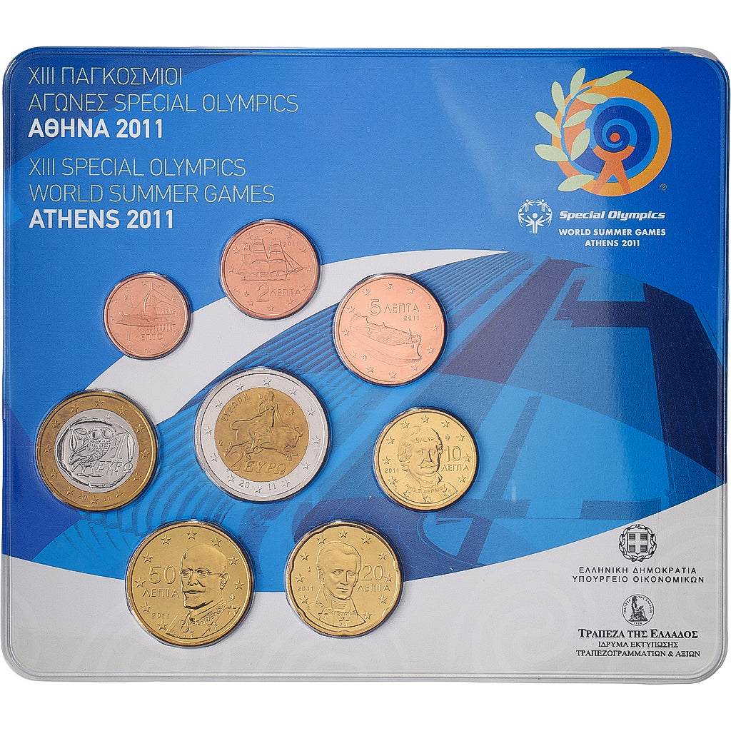 Greece, Set 1 ct. - 2 Euro, XIIIth Special Olympics, Série BU, 2011, Athens