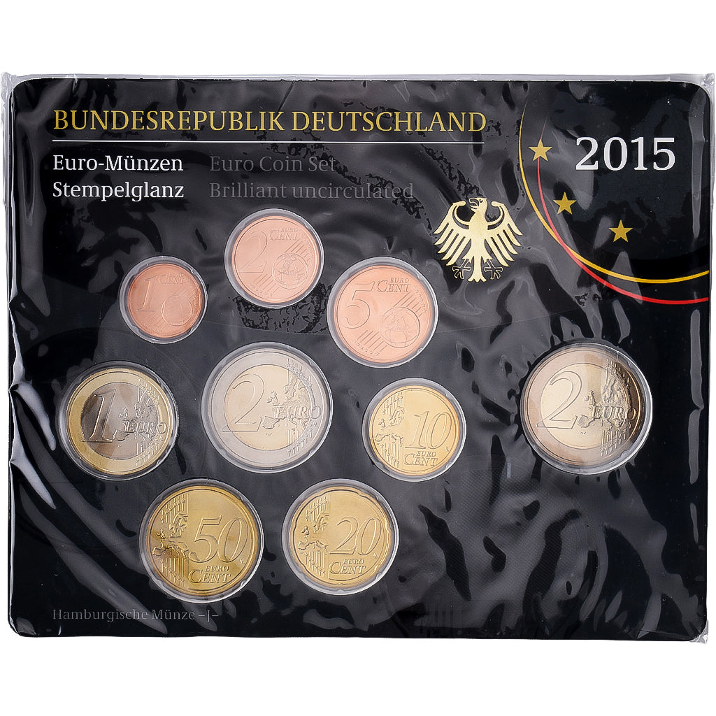 Allemagne, Set 1 ct. - 2 Euro + 2€, Hessen, Série BU, 2015, Hamburg, FDC