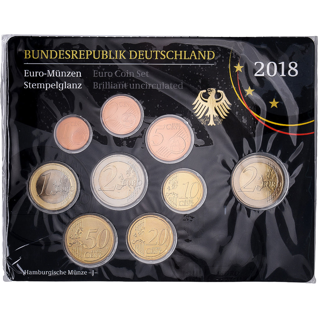 Allemagne, Set 1 ct. - 2 Euro + 2€, Berlin, Série BU, 2018, Hamburg, FDC