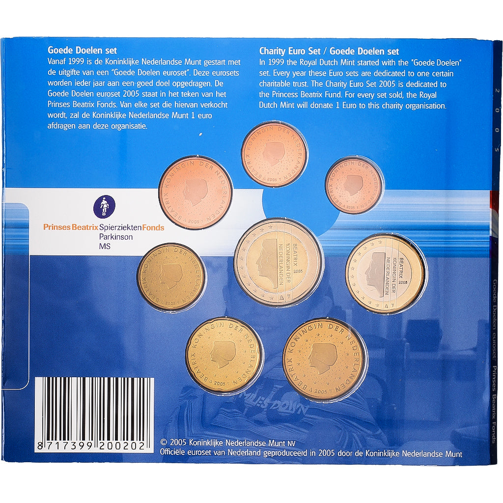 Netherlands, Set 1 ct. - 2 Euro, Beatrix Fonds, série FDC, 2005, Utrecht