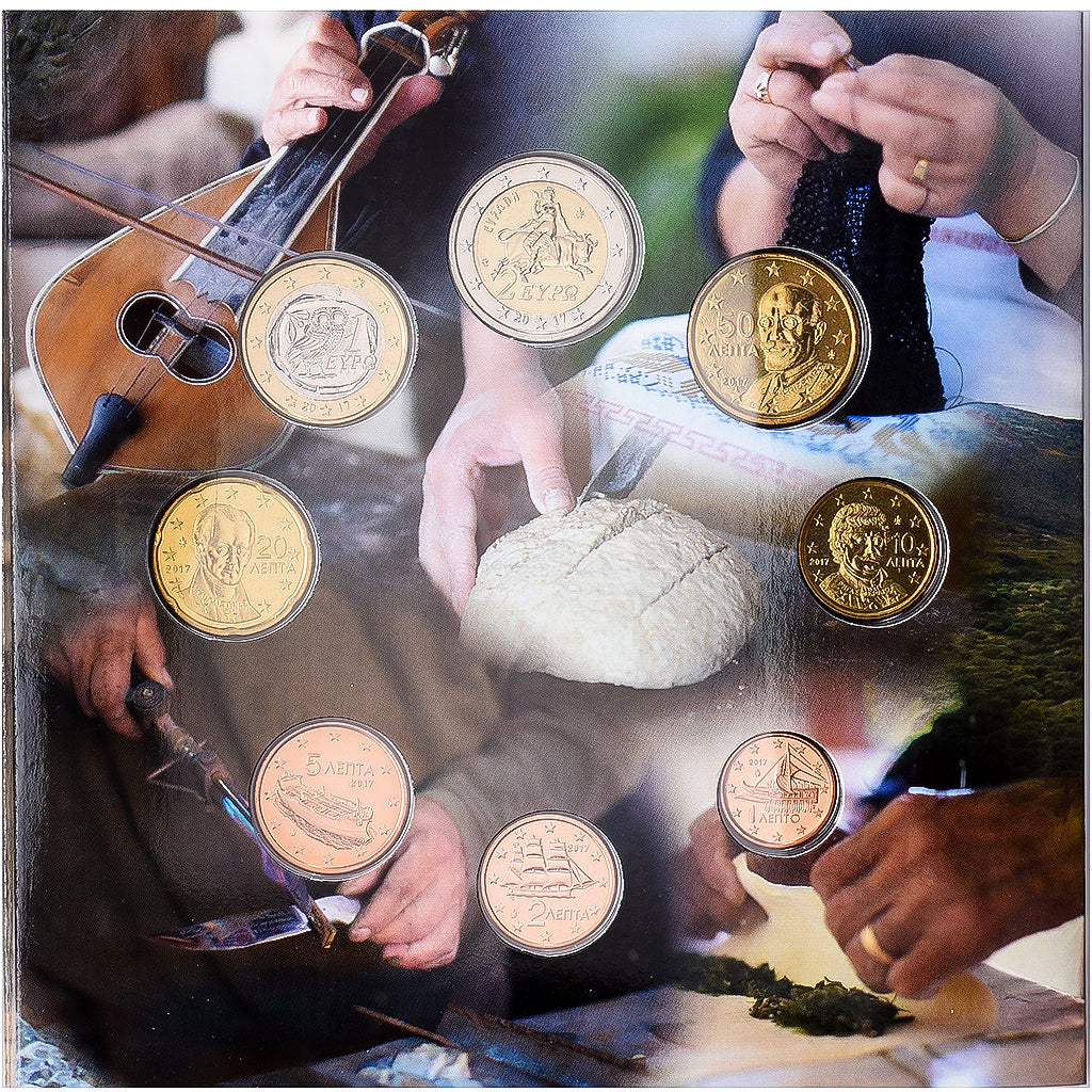 Griechenland, Set 1 ct. - 2 Euro, Crete, Série BU, 2017, Athens, STGL