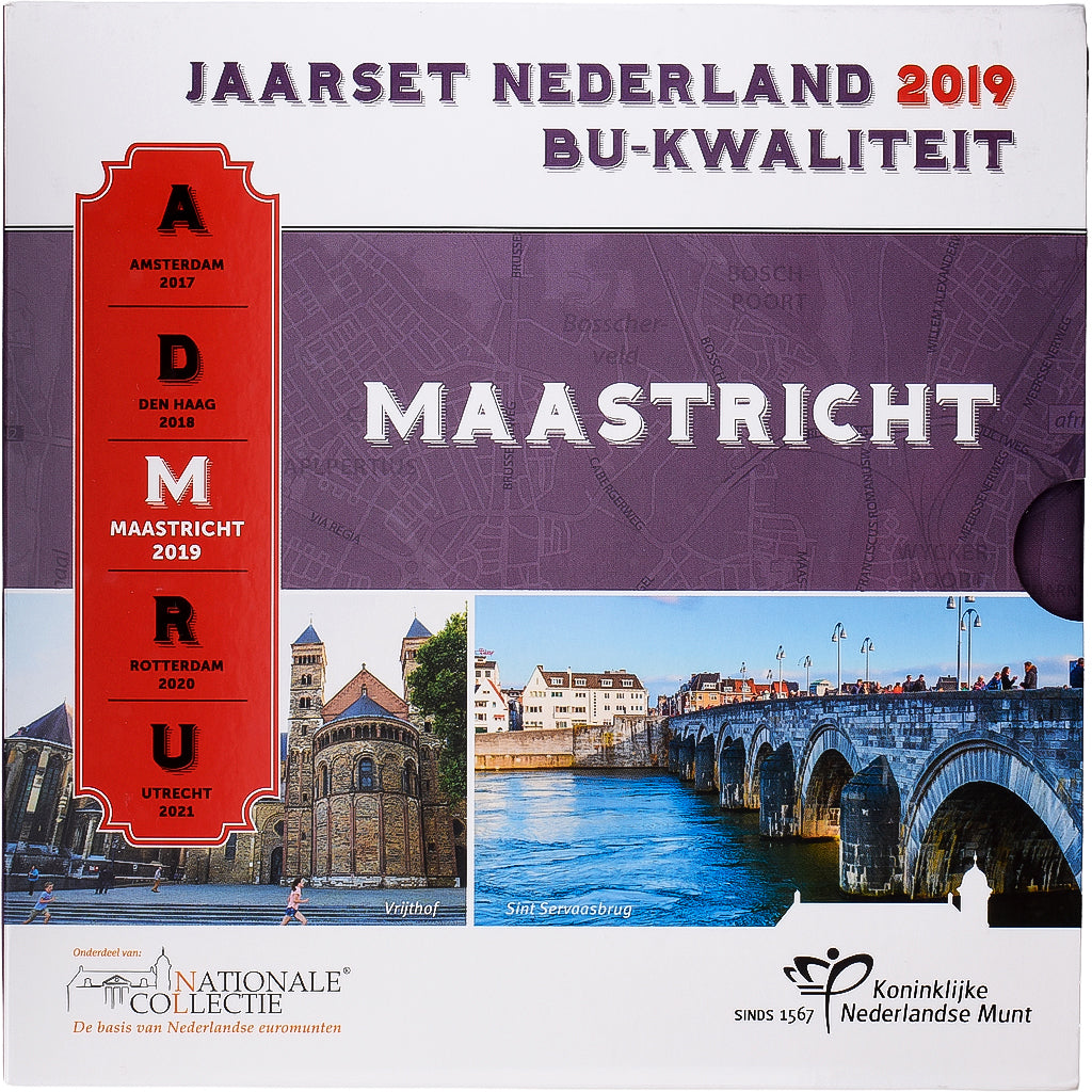 Netherlands, Set 1 ct. - 2 Euro, Maastricht, Série BU, 2019, Utrecht, MS(65-70)