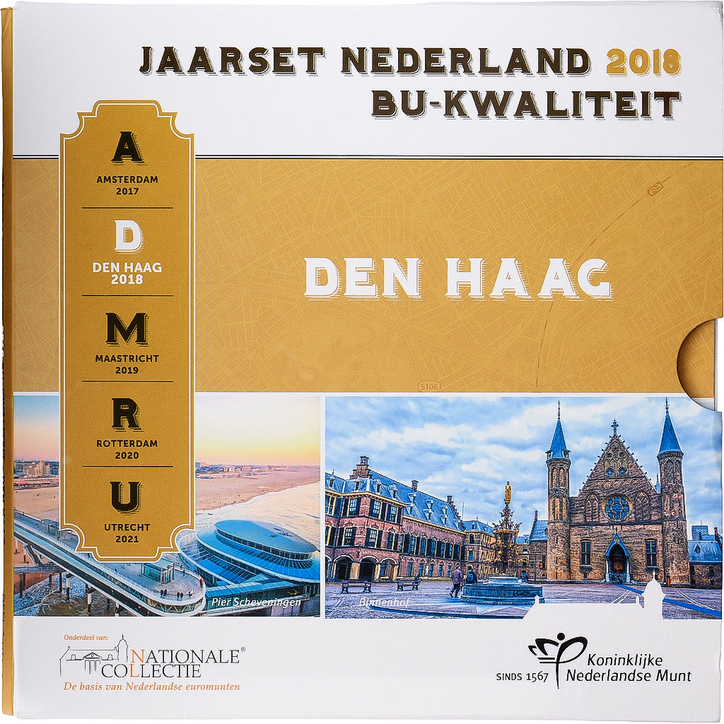Netherlands, Set 1 ct. - 2 Euro, Den Haag, Série BU, 2018, Utrecht, MS(65-70)