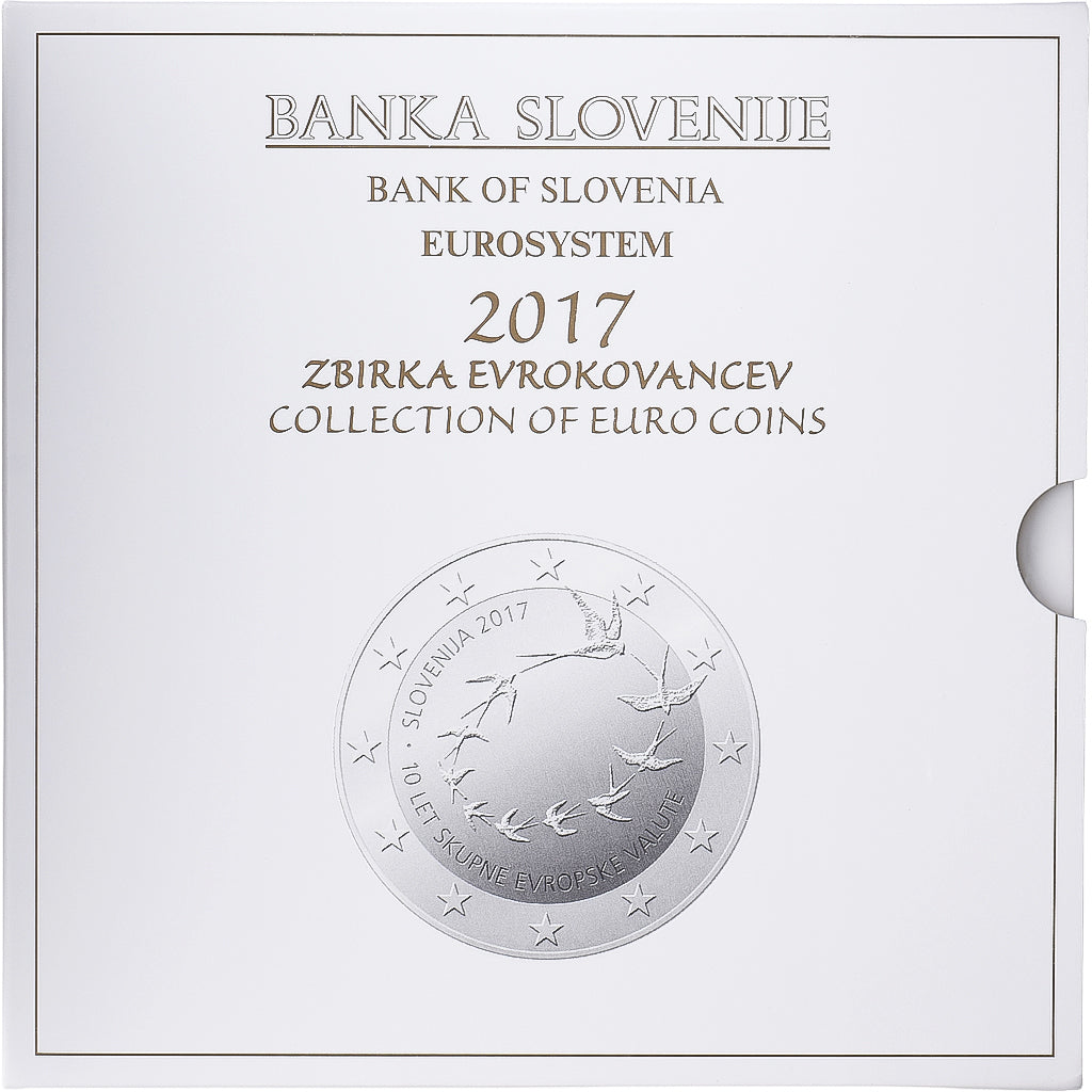 Slowenien, Set 1 ct. - 2 Euro + 3 Euro, 10th Anniversary of the Euros in