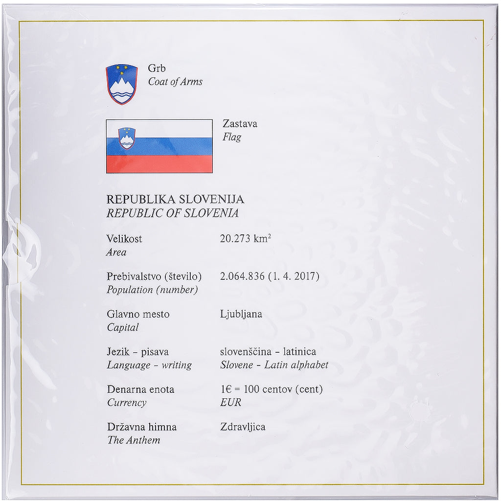 Slovenië, Set 1 ct. - 2 Euro, Série BU, 2018, Rome, n.v.t., FDC