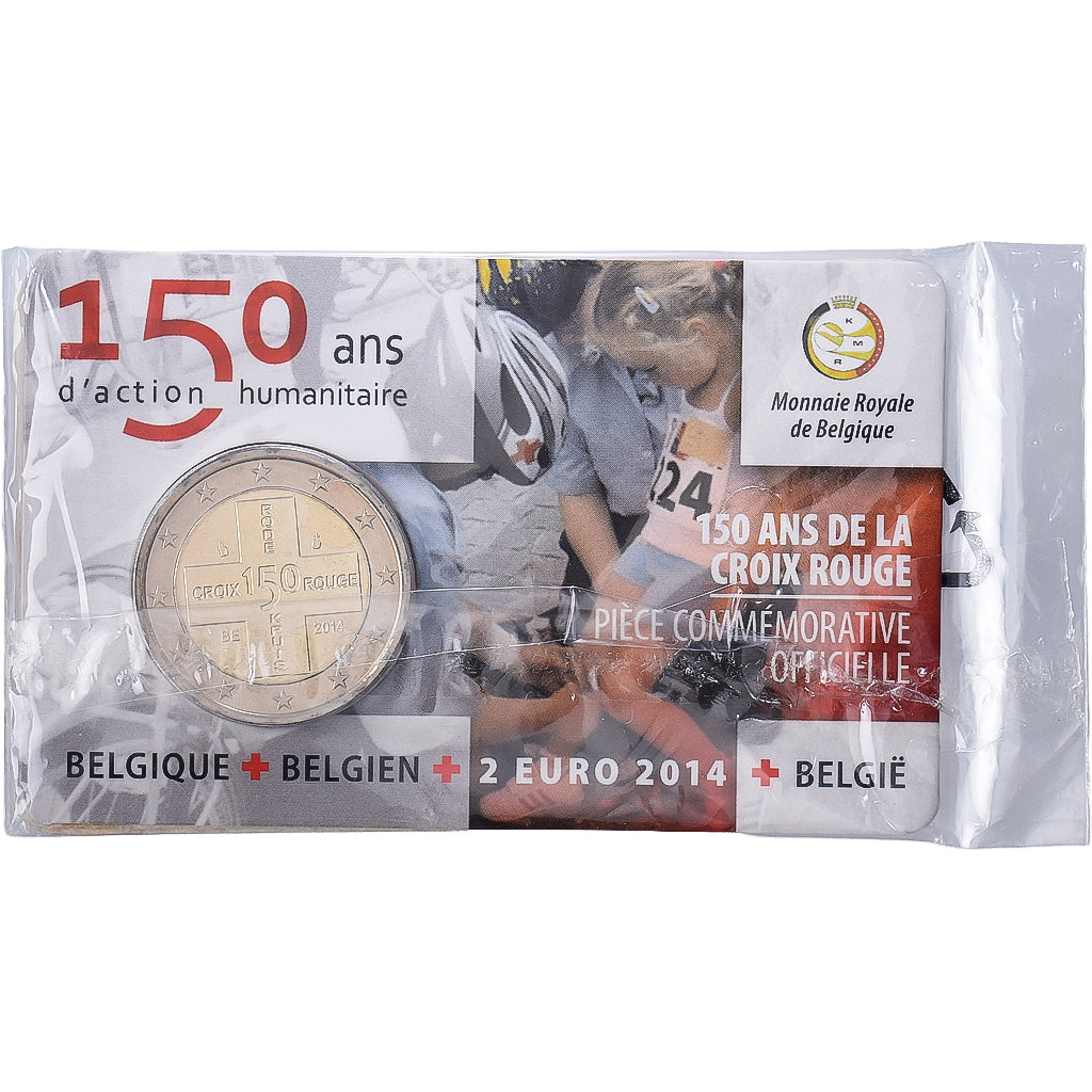 Bélgica, 2 Euro, 150 ans de la Croix Rouge, BU, 2014, Monnaie royale de