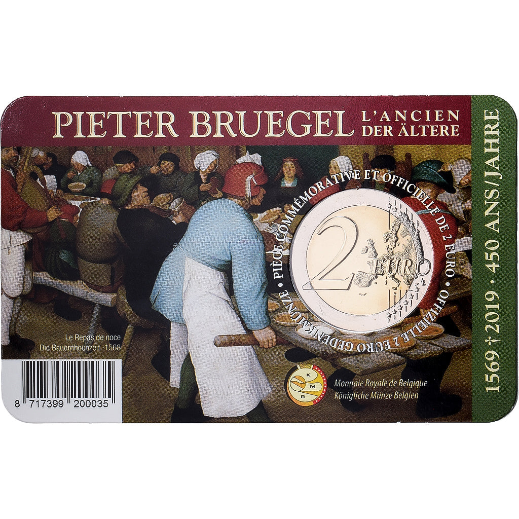 Belgio, 2 Euro, Bruegel l'Ancien, BU, 2019, Royal Belgium Mint, Bi-metallico
