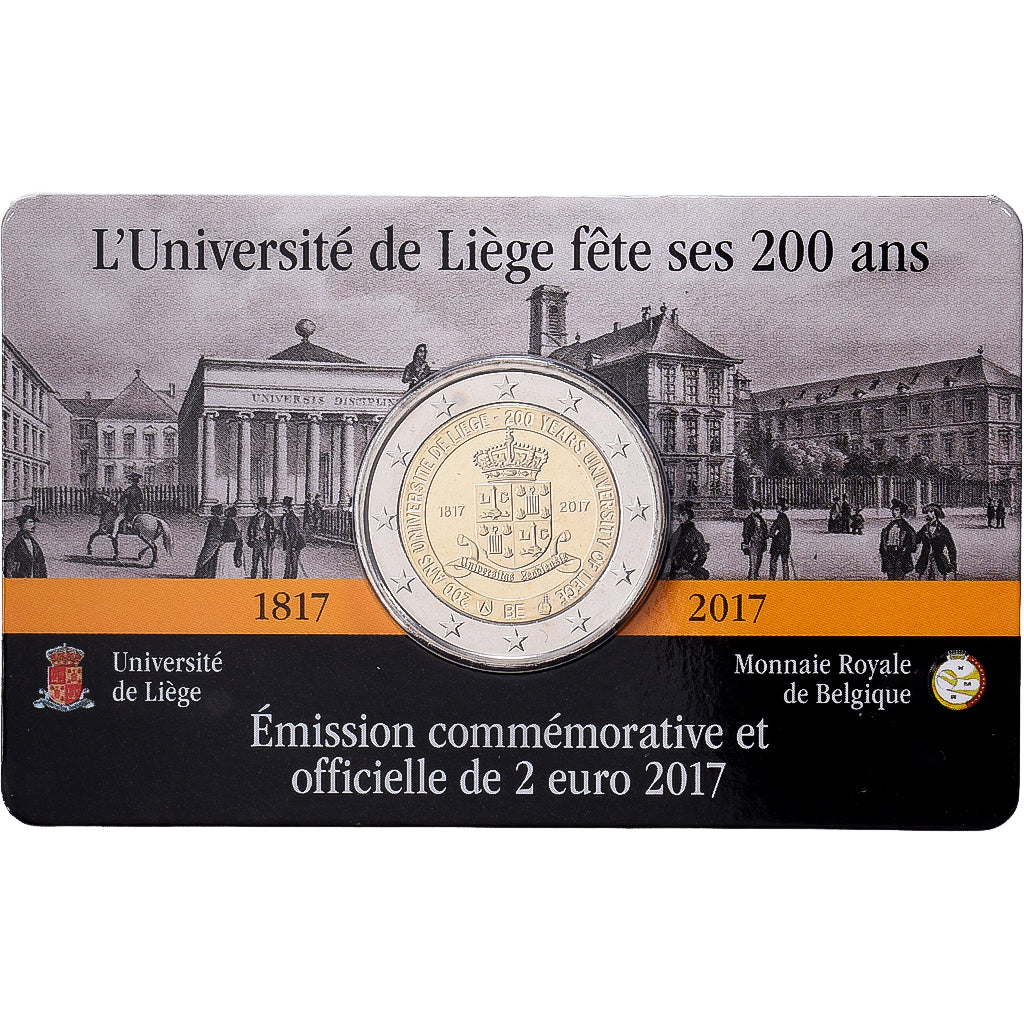 Belgien, 2 Euro, 200 Ans - Université de Liège, BU, 2017, Royal Belgium Mint