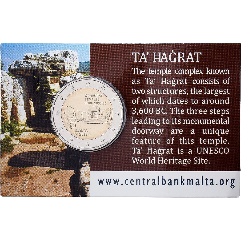 Malta, 2 Euro, Malta's Prehistoric sites - Ta' Ħaġrat, BU, 2019, MDP