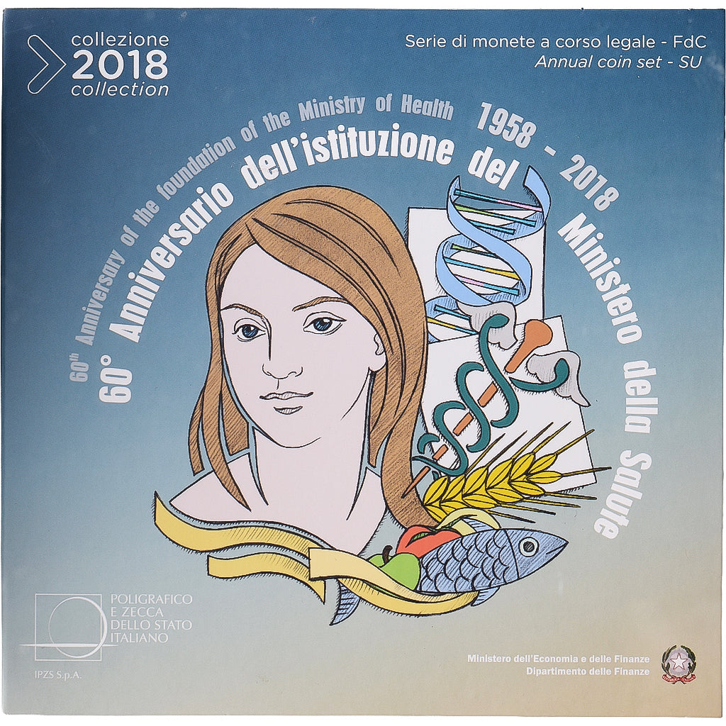 Italien, Set 1 ct. - 2 Euro + 2€, Ministry of Health, série FDC, 2018, Rome