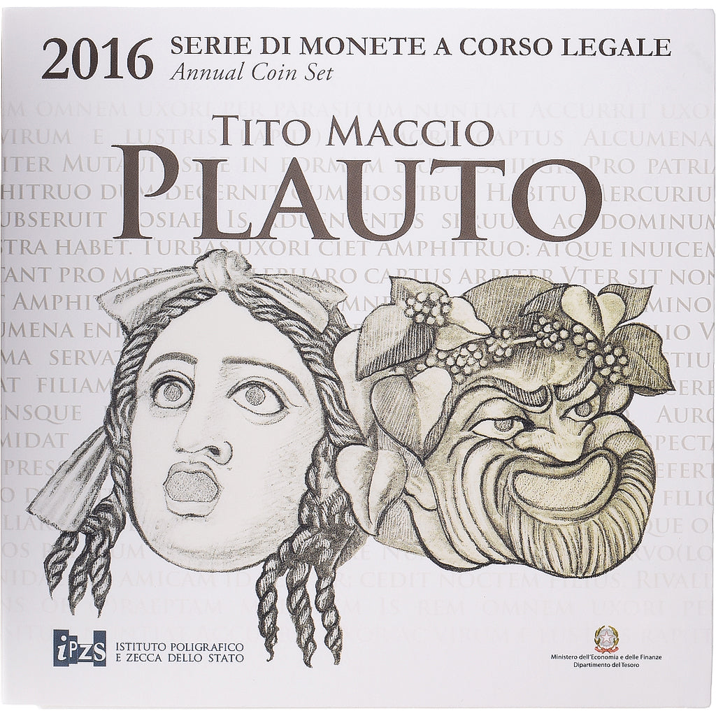 Italy, Set 1 ct. - 2 Euro + 2€, Plautus, série FDC, 2016, Rome, MS(65-70)