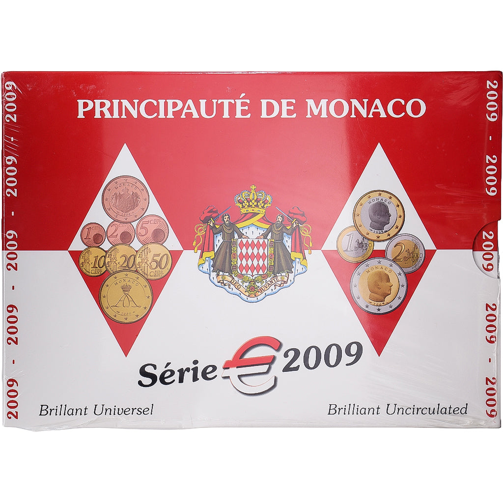Monaco, Set 1 ct. - 2 Euro, Série BU, 2009, MDP, MS(65-70)