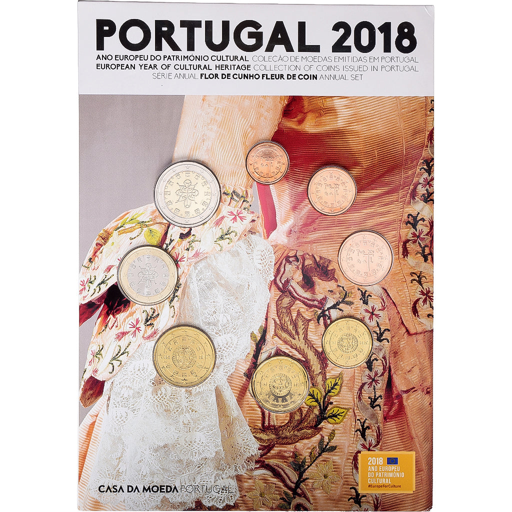 Portugal, Set 1 ct. - 2 Euro, European Year of Cultural Heritage, série FDC