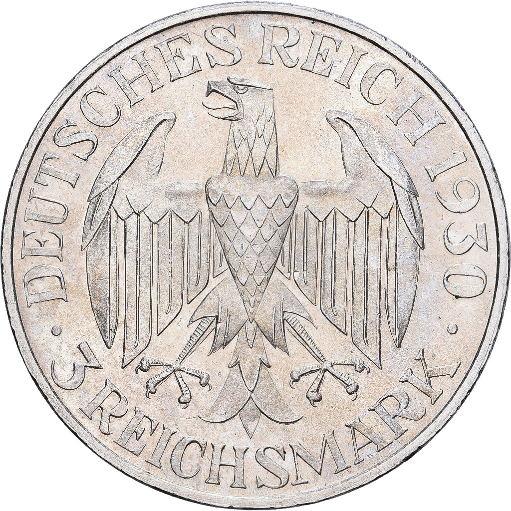 Niemcy, 3 Mark, Graf Zeppelin, 1930, Karlsruhe, Srebro, AU(55-58), KM:67