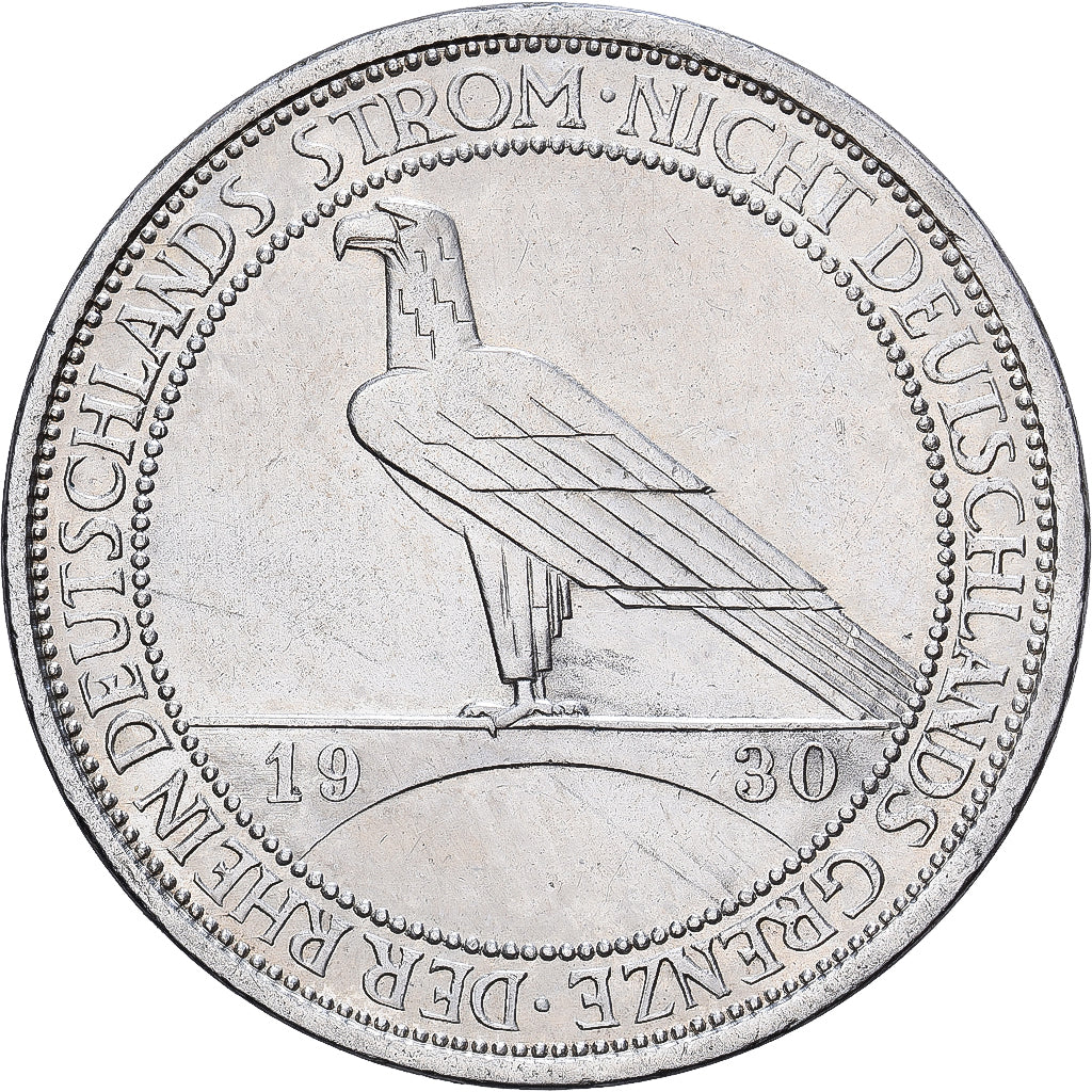 Alemania, 3 Mark, Liberation of Rhineland, 1930, Berlin, Plata, EBC