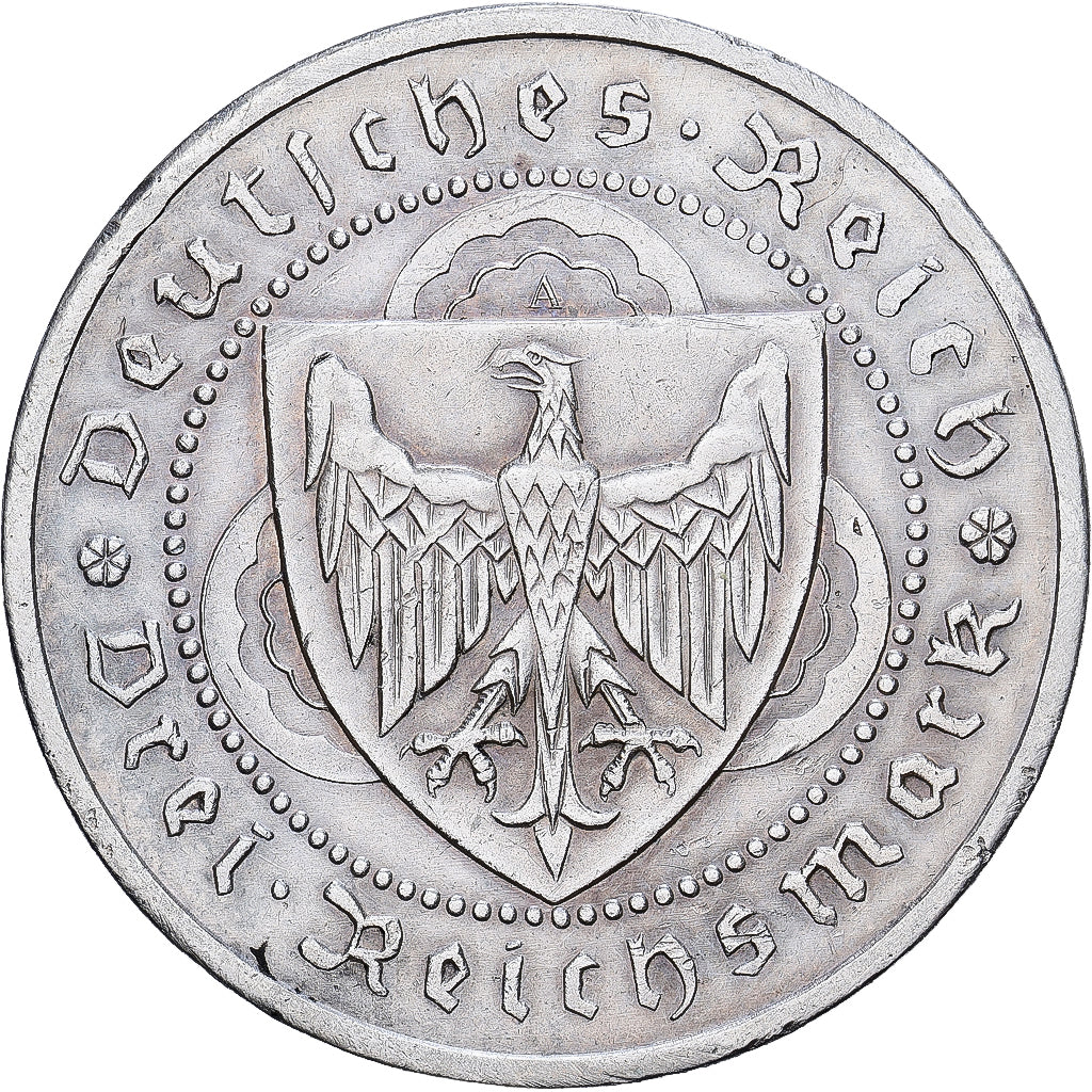 Germany, 3 Mark, Walther von der Vogelweide, 1930, Berlin, Silver, AU(50-53)