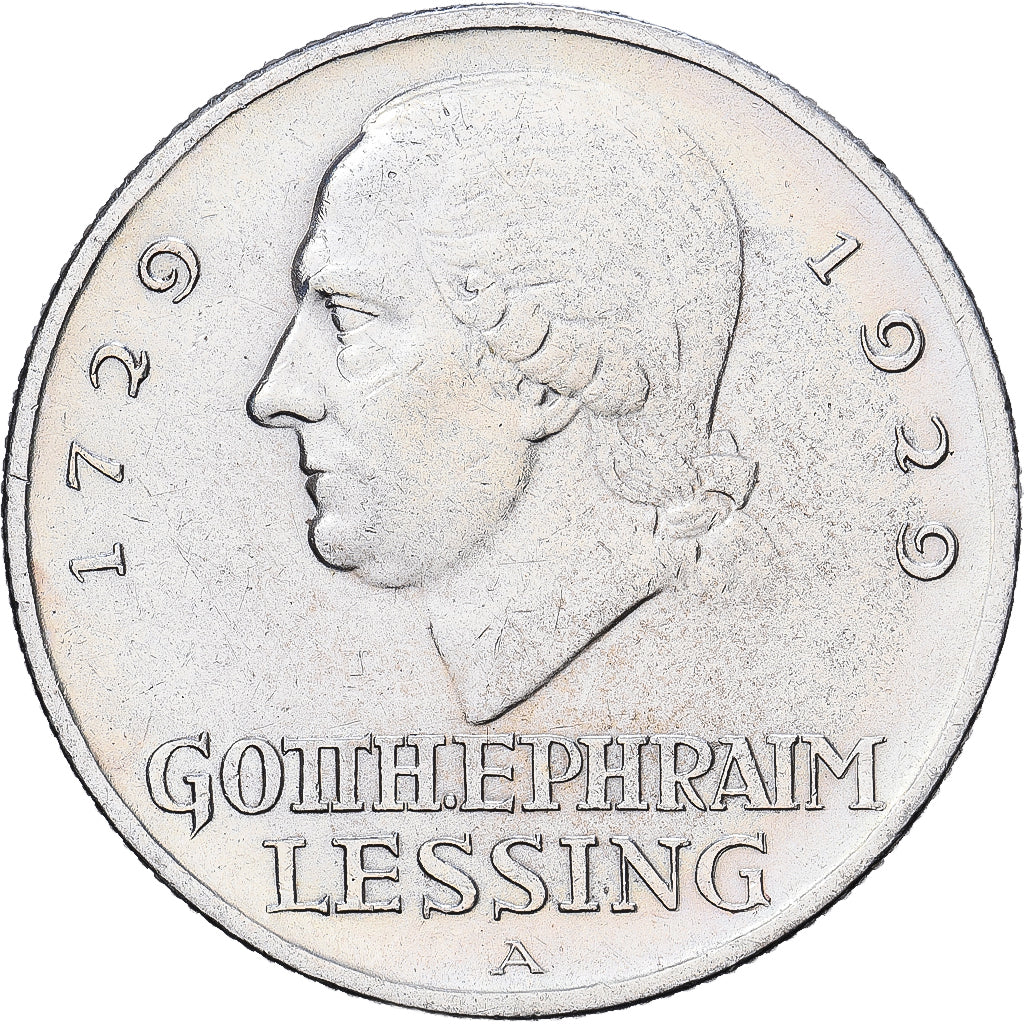 Allemagne, 3 Mark, Gotthold Lessing, 1929, Berlin, Argent, SUP, KM:60