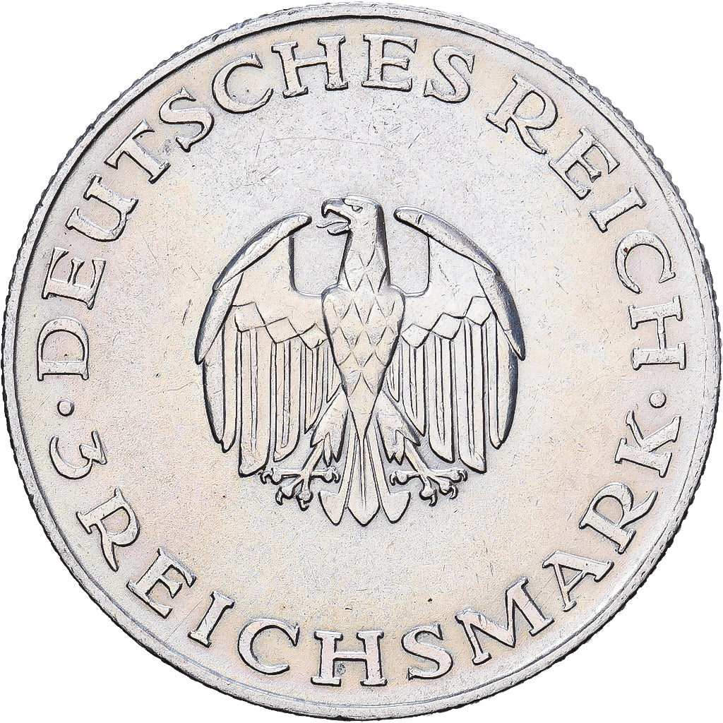 Allemagne, 3 Mark, Gotthold Lessing, 1929, Berlin, Argent, SUP, KM:60