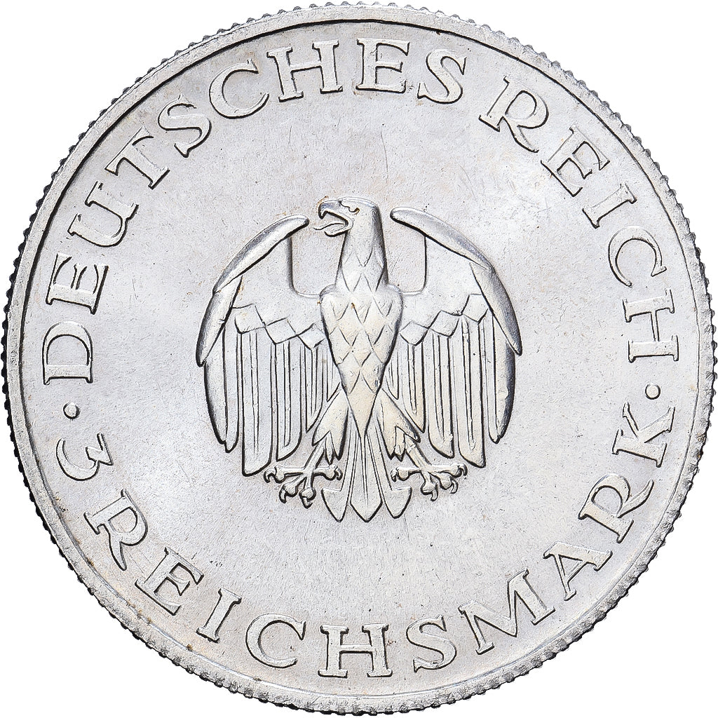 Germania, 3 Mark, Gotthold Lessing, 1929, Hamburg, Argento, SPL-, KM:60