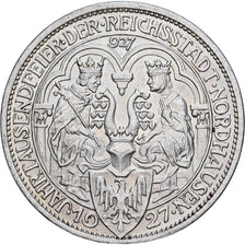 Niemcy, 3 Mark, Nordhausen, 1927, Berlin, Srebro, MS(63), KM:52