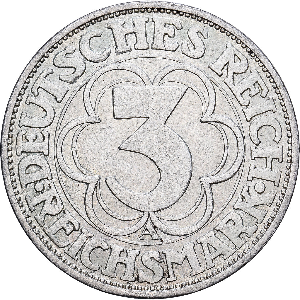Niemcy, 3 Mark, Nordhausen, 1927, Berlin, Srebro, MS(63), KM:52