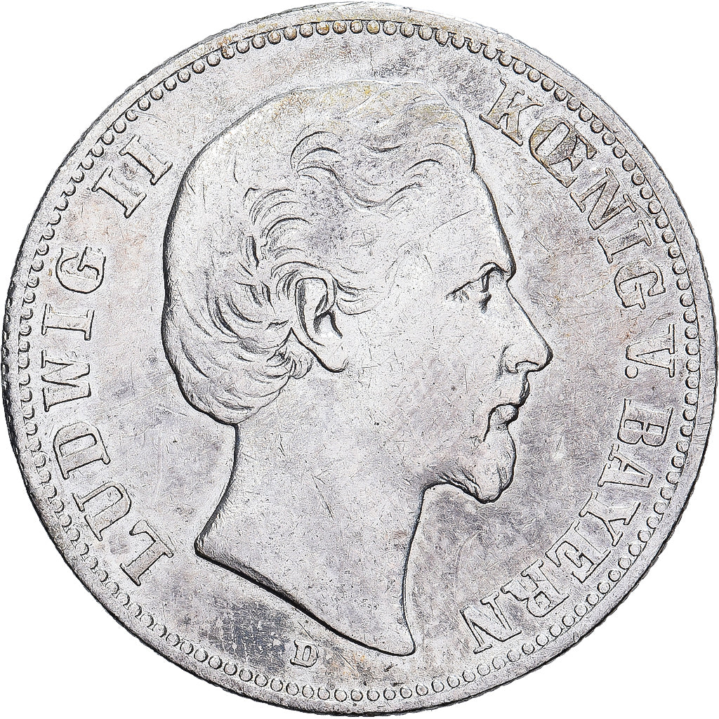 Deutschland, Ludwig II, 2 Mark, 1880, Munich, Silber, S+, KM:903