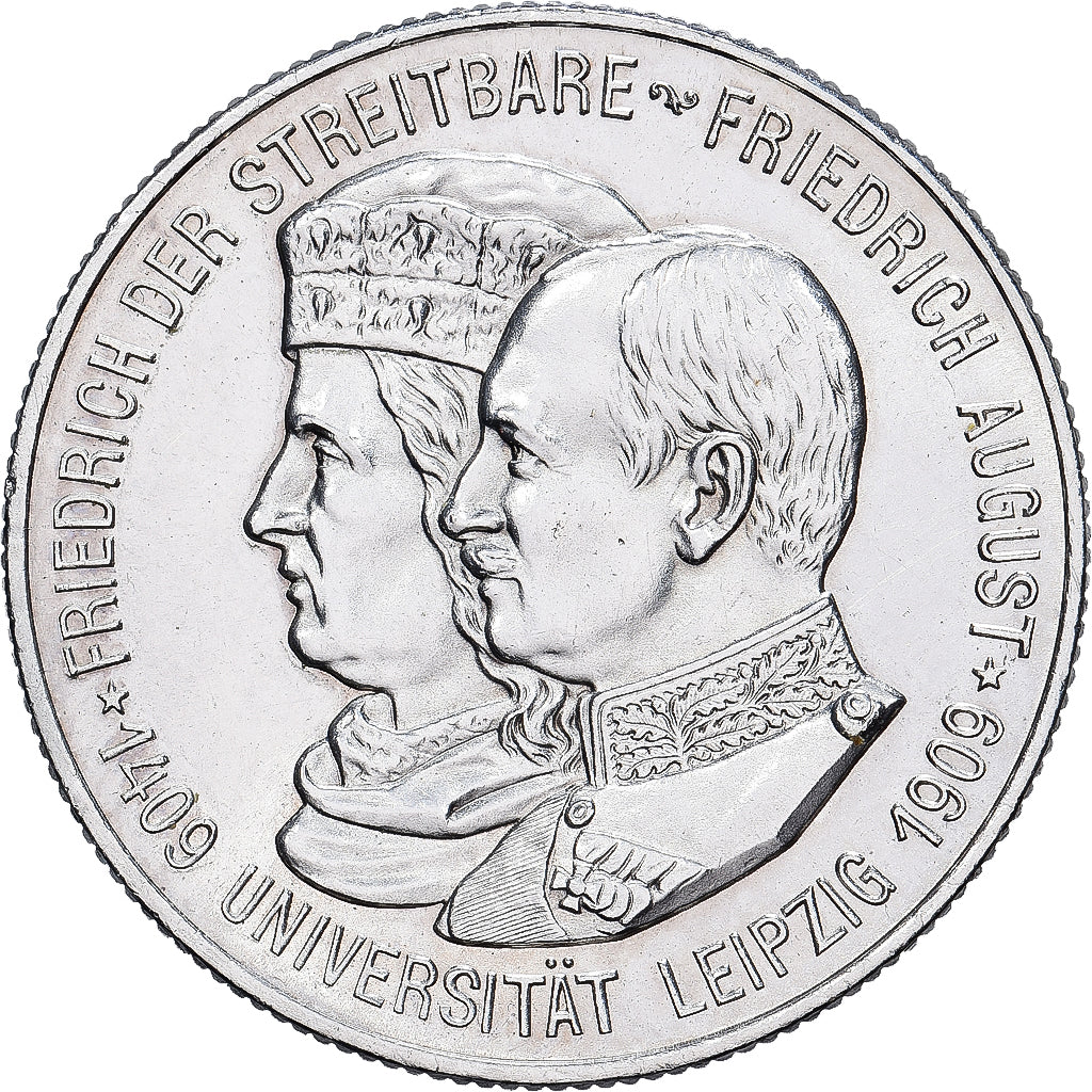 Deutschland, Friedrich August III, 2 Mark, University of Leipzig, 1909